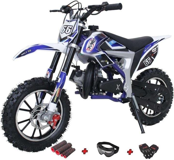 Bolt 50cc Dirt Bike Gas Dirt Bike Kids Dirt Bikes Pit Bikes Youth Dirt Pitbike with Gloves, Goggle and Handgrip,Red - Image 7