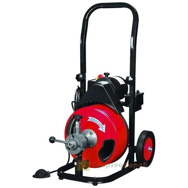 Commercial SEWER SNAKE drain cleaner auger 50 ft long 1/2∩∩ w/4 different heads