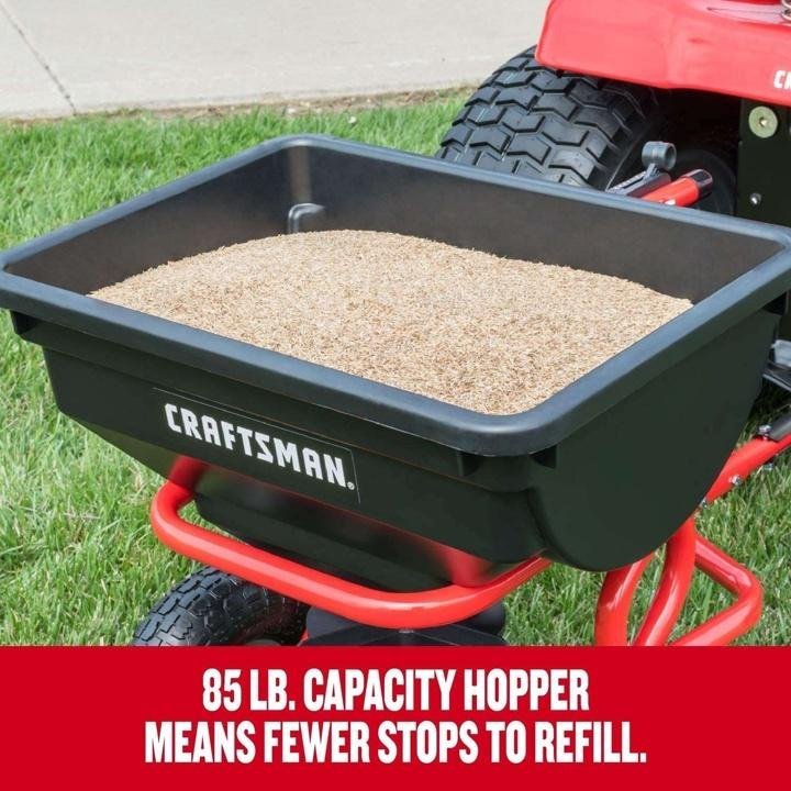 Craftsman CMXGZBF7124322 85-lb Tow Broadcast Spreader, Red - Image 4