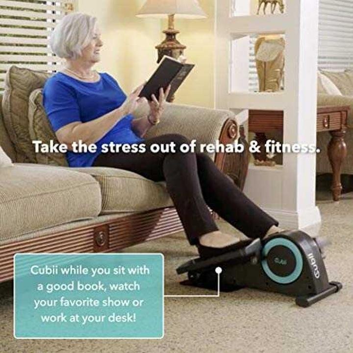 Cubii JR1 Seated Under Desk Elliptical Machine for Home Workout, Mini Elliptical, Desk Bike Pedal Exerciser, Whisper Quiet, Under Desk Pedal Exerciser w/Adjustable Resistance & LCD Display – Aqua - Image 3