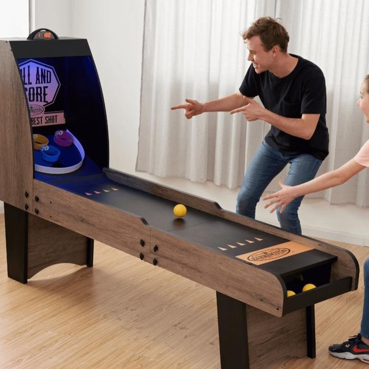 84″ Roll and Score Game, LED Scorer, Arcade Sound Effects With Automatic Ball Return