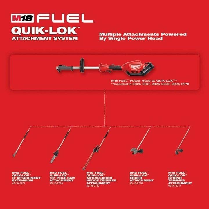 Milwaukee M18 FUEL 18-Volt Lithium-Ion Cordless Brushless String Grass Trimmer Combo Kit with Pole Saw, Hedge Trimmer, Edger - Image 15