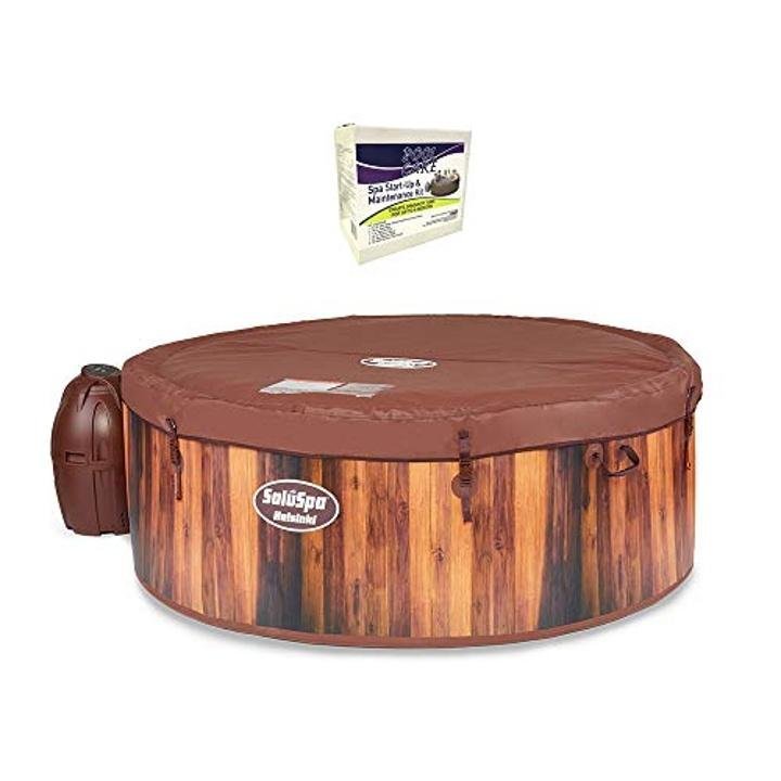 Bestway SaluSpa Helsinki AirJet 7 Person Inflatable Hot Tub, Pump & Chemical Kit