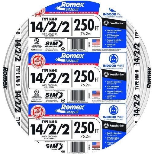 250 ft. 14/2/2 Solid Romex SIMpull CU NM-B W/G Wire