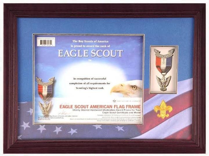 Boy Scouts of America Eagle Scout Wood Shadow Box Frame, Cherry