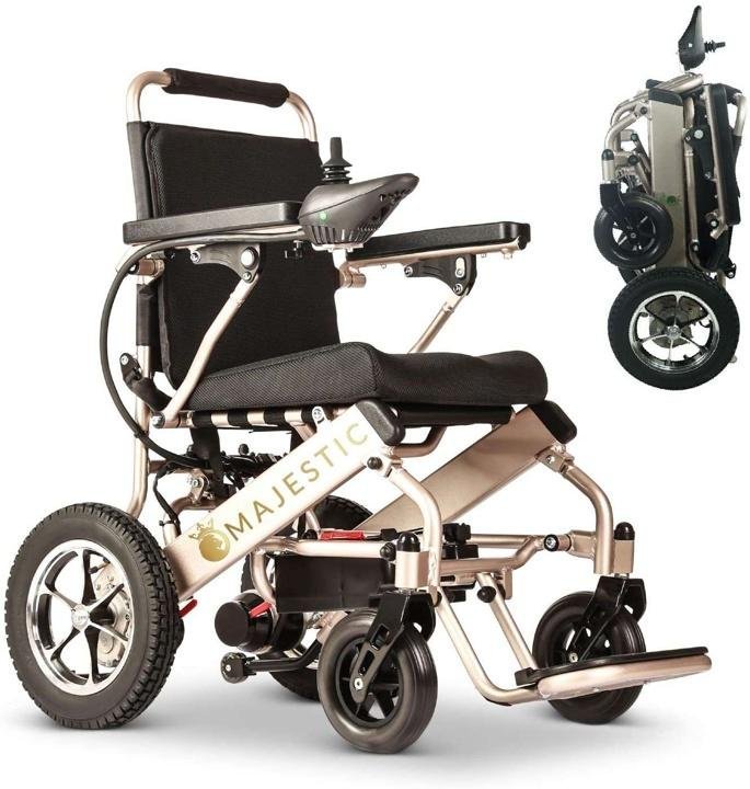 2020 Model Wide Seats Fold & Travel Lightweight Wheelchair Motor Motorized Wheelchairs Electric Silla De Ruedas Power Wheelchair Power Scooter Aviation Travel Safe Heavy Duty Mobility Aids Chair - Image 4