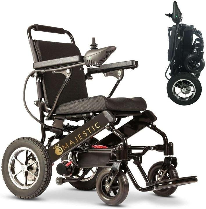 2020 New Folding Ultra Lightweight Electric Power Wheelchair, Silla de Ruedas Electrica, FDA Approved and Air Travel Allowed, Heavy Duty, Mobility Motorized, Portable Power (17.5″ Seat Width)