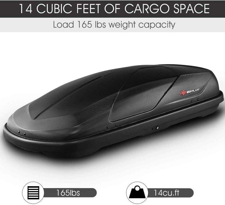 Cargo Box, Waterproof Rooftop Cargo Carrier, Heavy Duty Roof Storage Box, 14 Cubic Feet (Black) - Image 6