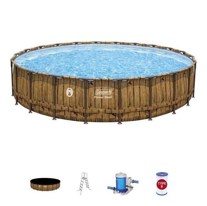 Pool Power Steel 22′ x 52u2032u2032 Round Above Ground Pool Set
