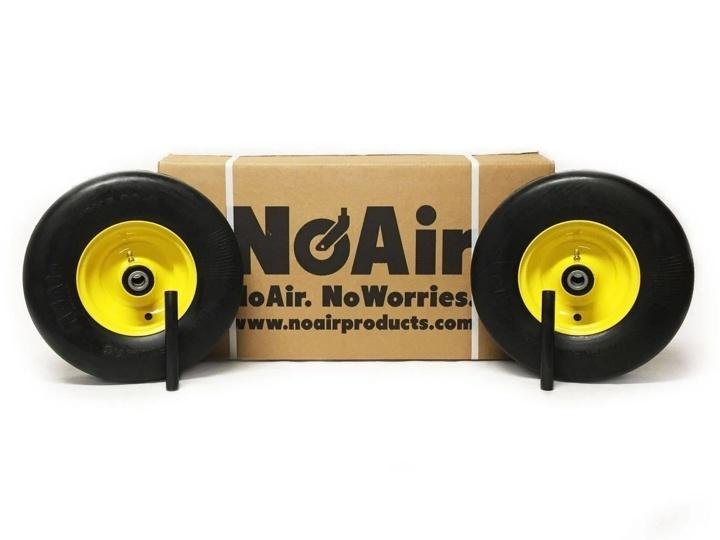 (2) Flat Free Wheel Assemblies 13×5.00-6 Fits John Deere replaces Tca13769, Yellow