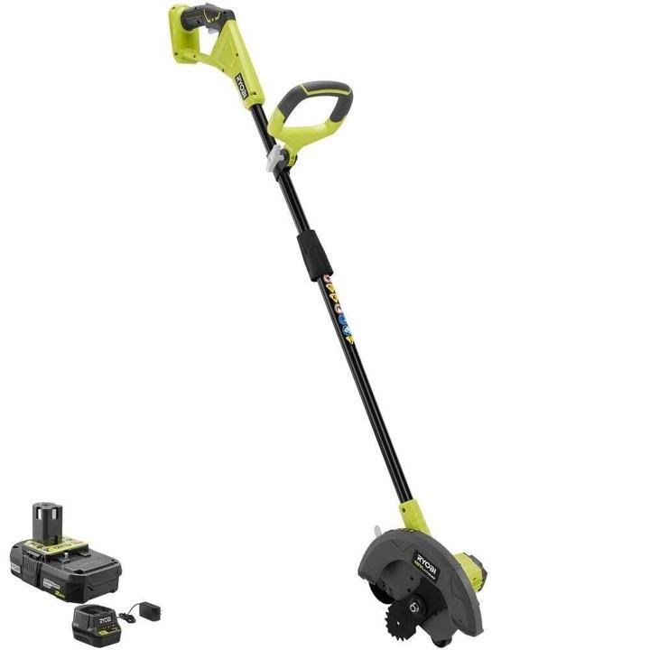 RYOBI ONE+ 9 in. 18-Volt Lithium-Ion Cordless Edger – 2.0 Ah Battery and Charger Included