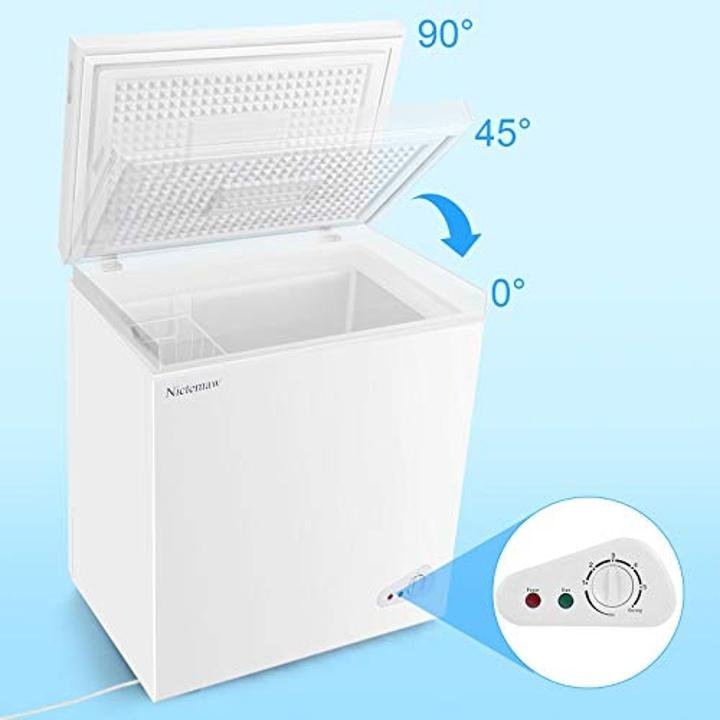 Chest Freezer,5.3 Cu.Ft Large Capacity Chest Freezer,Low Noise & Energy Saving with Removable Basket & Adjustable Thermostat for Home, Shop, Kitchen, Department, Bar. (White) - Image 5