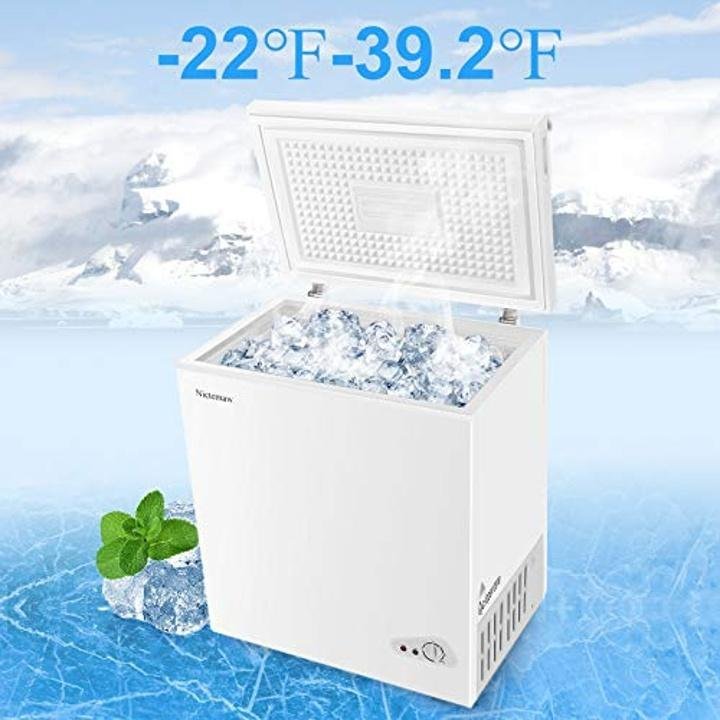 Chest Freezer,5.3 Cu.Ft Large Capacity Chest Freezer,Low Noise & Energy Saving with Removable Basket & Adjustable Thermostat for Home, Shop, Kitchen, Department, Bar. (White) - Image 6