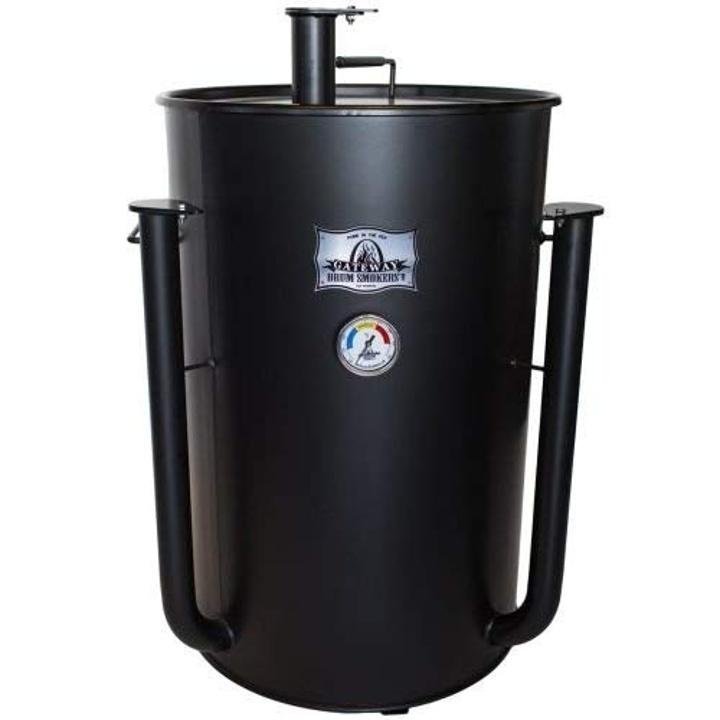 55 Gallon Large Capacity Gateway Barbecue Drum Smoker – Flat Black